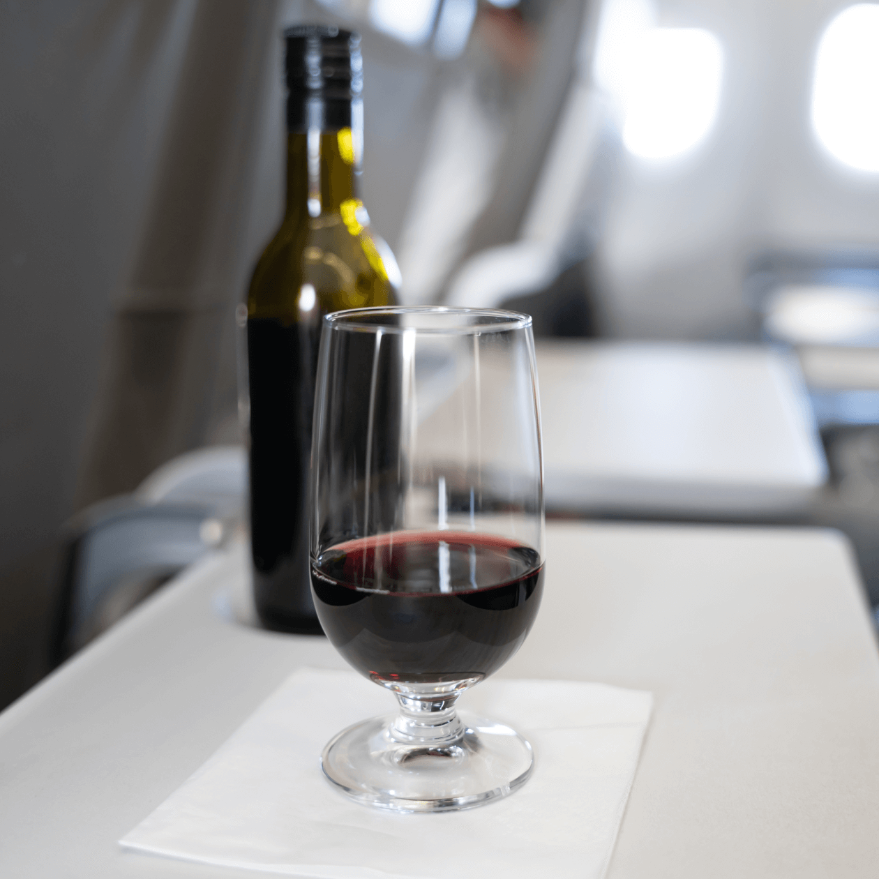 A Glass of Red Wine on Plane | DRINKS