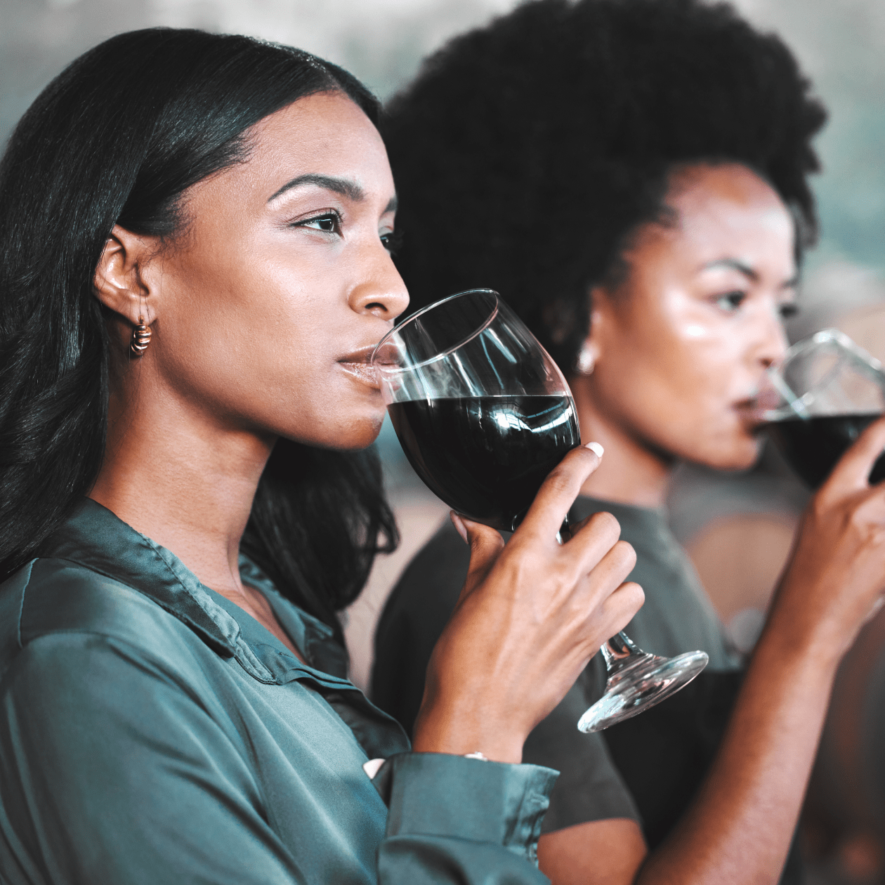 Two women drinking red wine | DRINKS