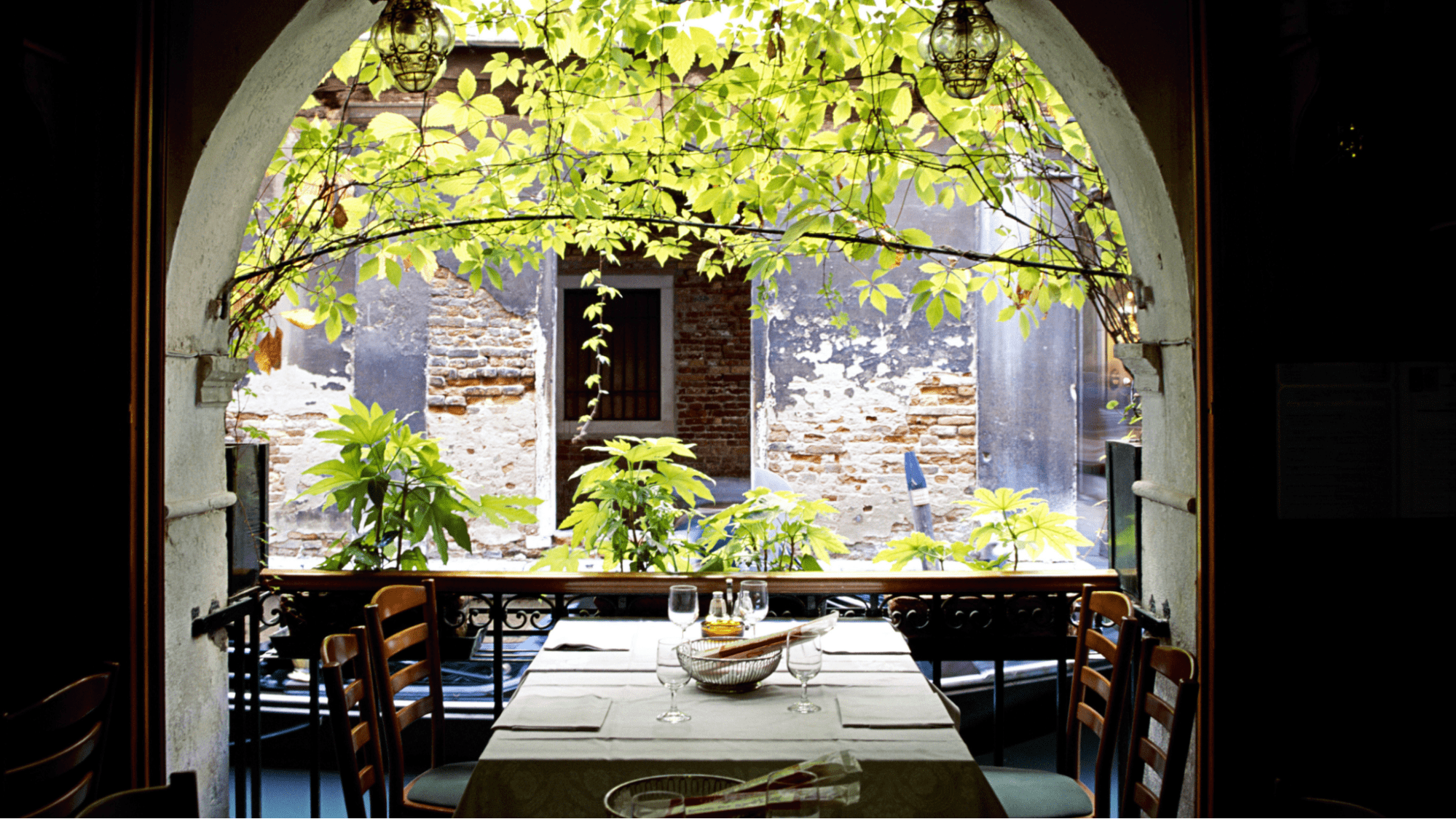 Restaurant table in Italy